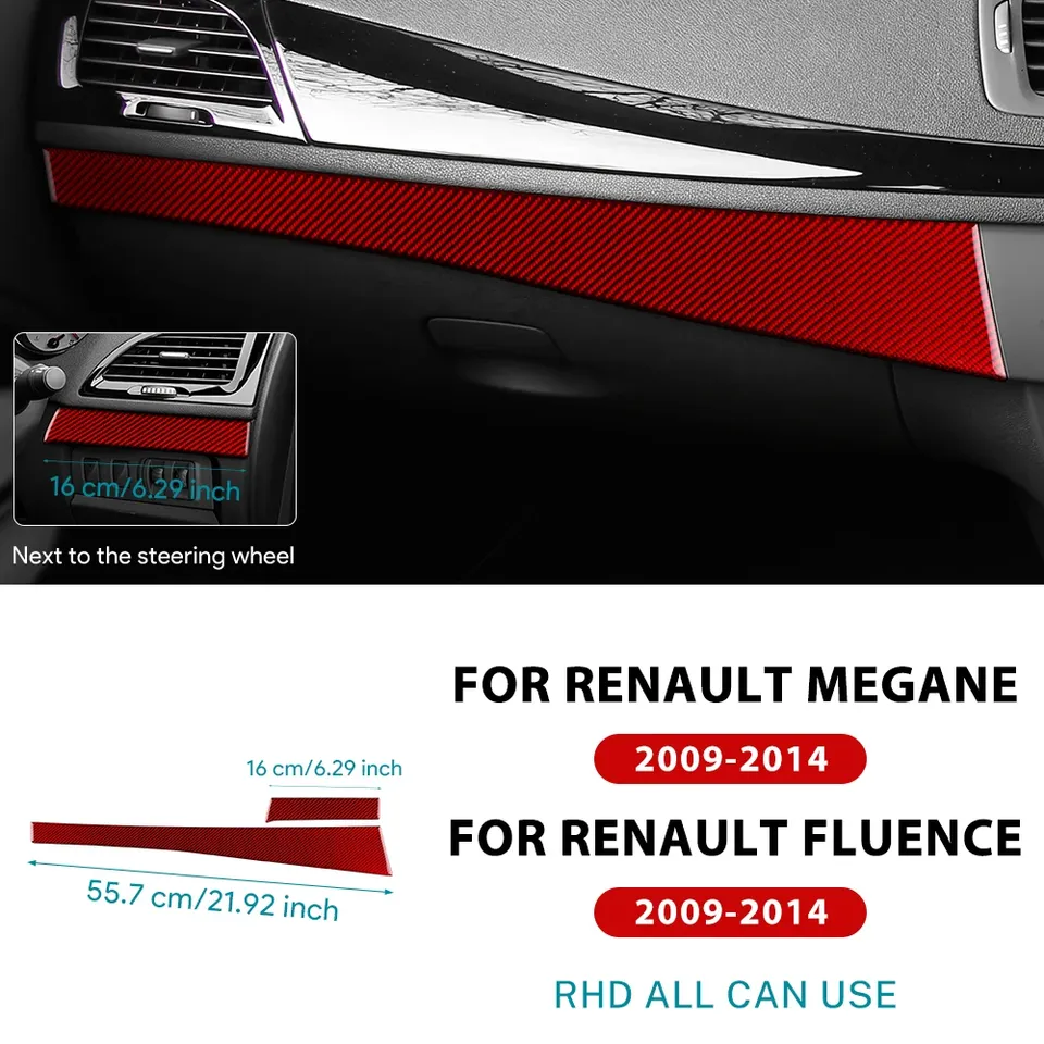 

Настоящая мягкая наклейка из углеродного волокна для Renault Fluence Megane 3 RS 2009 2010 2011 2012 2013 2014 2015 LHD RHD Накладка на приборную панель
