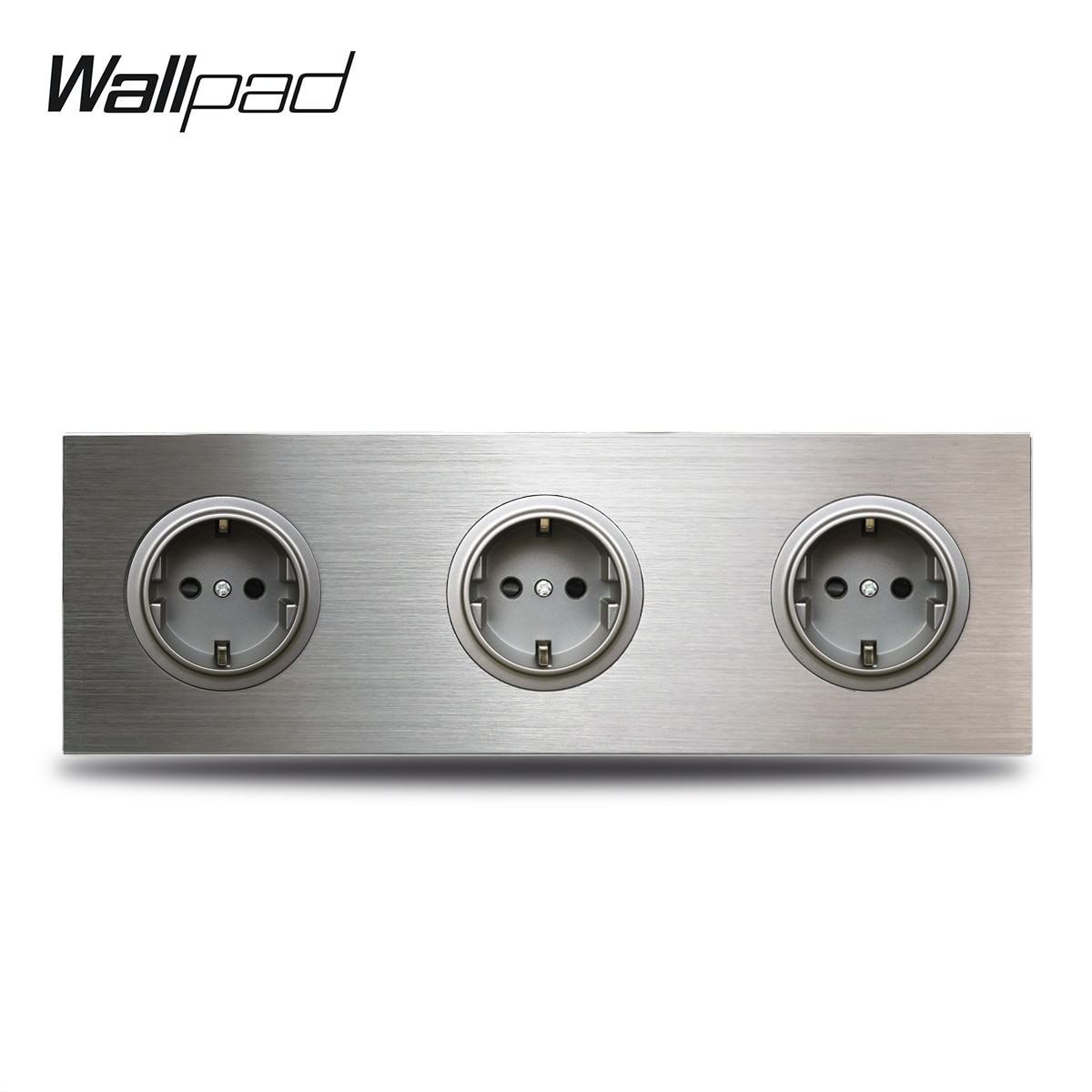 

Розетка Wallpad 3 Gang серебристая