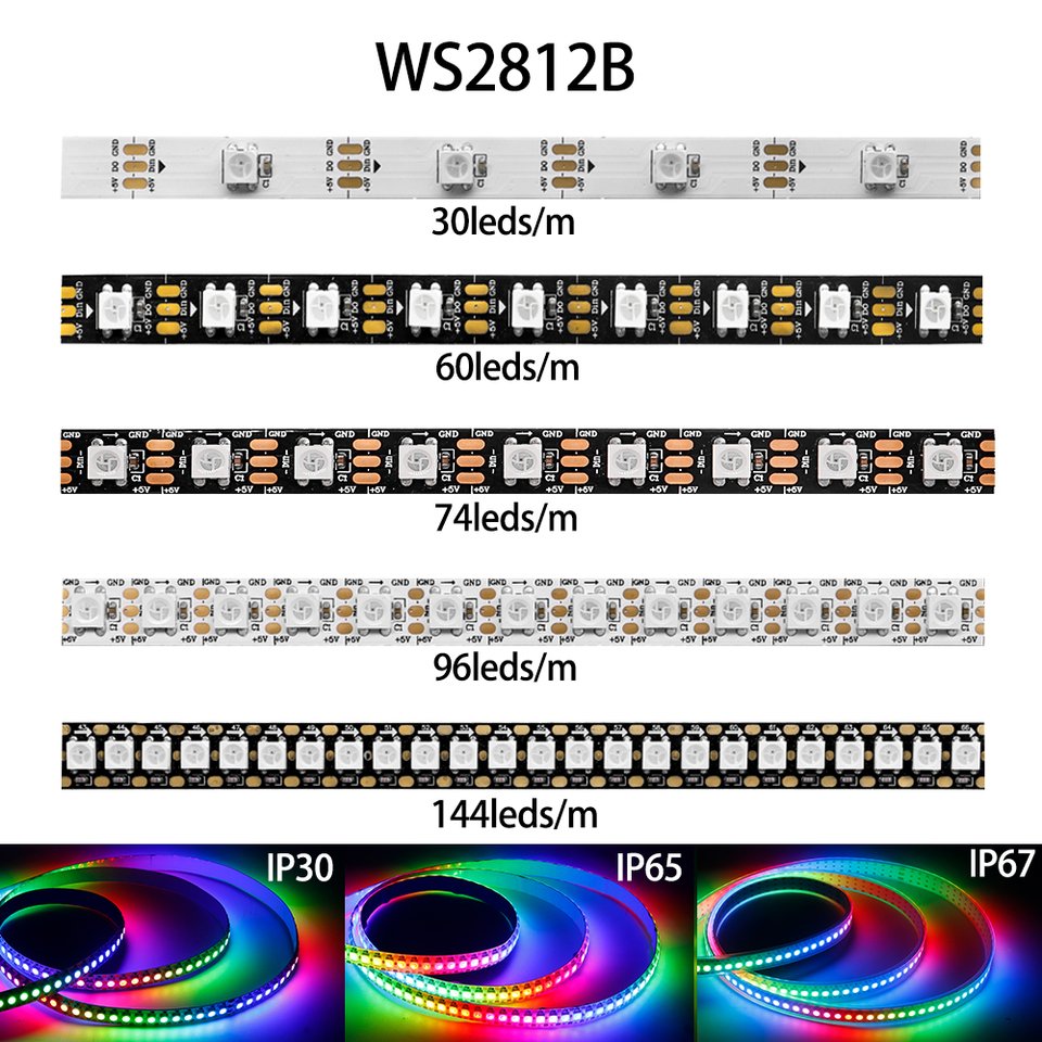 

Xnbada RGB светодиодная лента WS2812B 30/60/74/96/144 LEDs/m