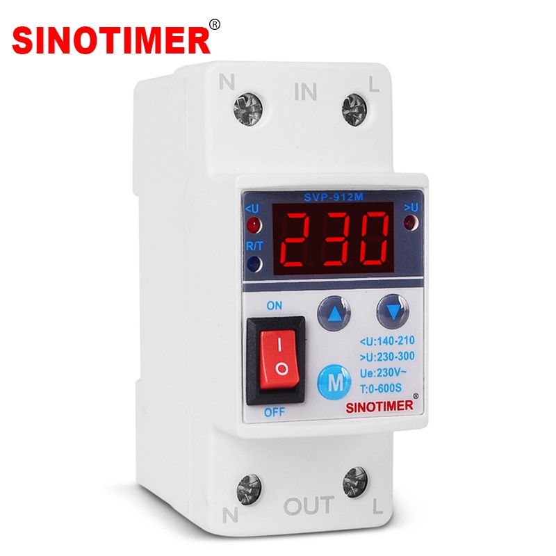 

Реле защиты от перенапряжения SINOTIMER SVP-912M 40А 220В