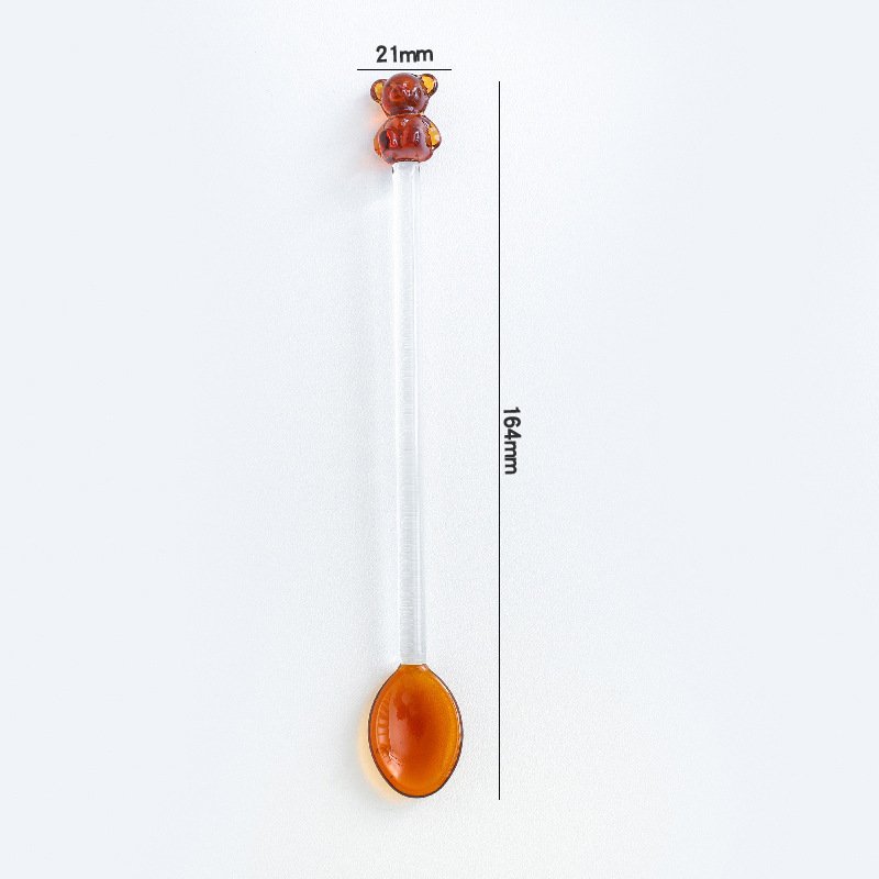 

Прозрачная стеклянная ложка-мишка Bear Glass Spoon
