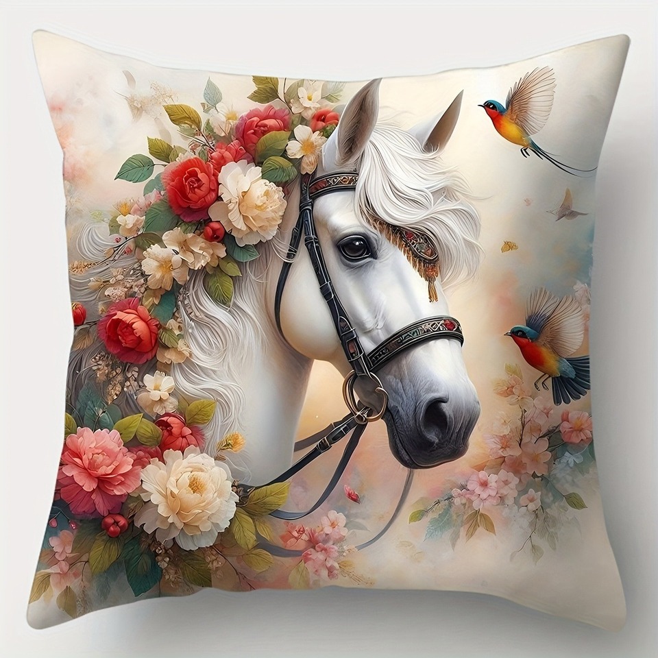 

Majestic Horse - элегантные наволочки с цветочным принтом, чехлы для дивана для гостиной, мягкие и удобные, украшение для спальни