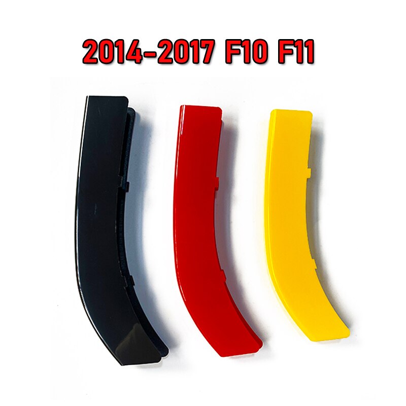 

3 шт. для BMW G30 F10 E60 E39 F07 F11 G31 5 серии 2021 2020 аксессуары ABS Германия флаг цвет автомобиля гонки гриль полосы отделка Зажим