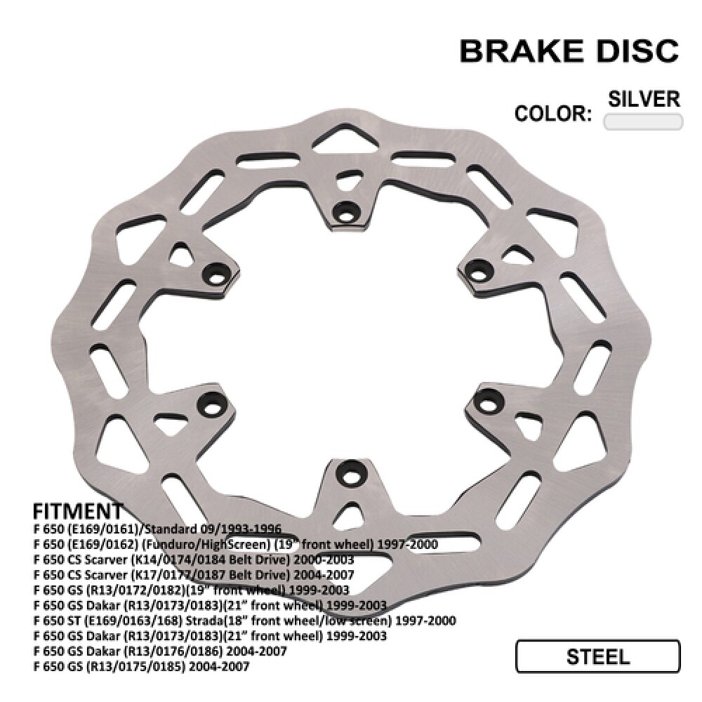 

Ротор тормозного диска мотоцикла для BMW F650 93-00 F650CS Scarver 00-07 F650GS 99-07 F650ST Strada 97-00 Dirt Bike