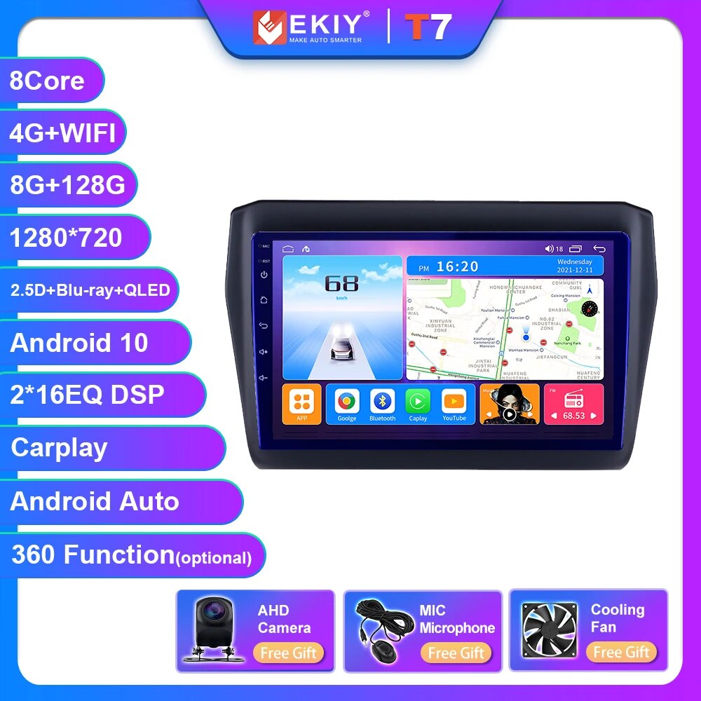 

Автомагнитола EKIY на Android для Suzuki Swift 2016-2020 мультимедийный видеоплеер Автомагнитола для Carplay навигация автомагнитола на Android разъем 2Din DVD