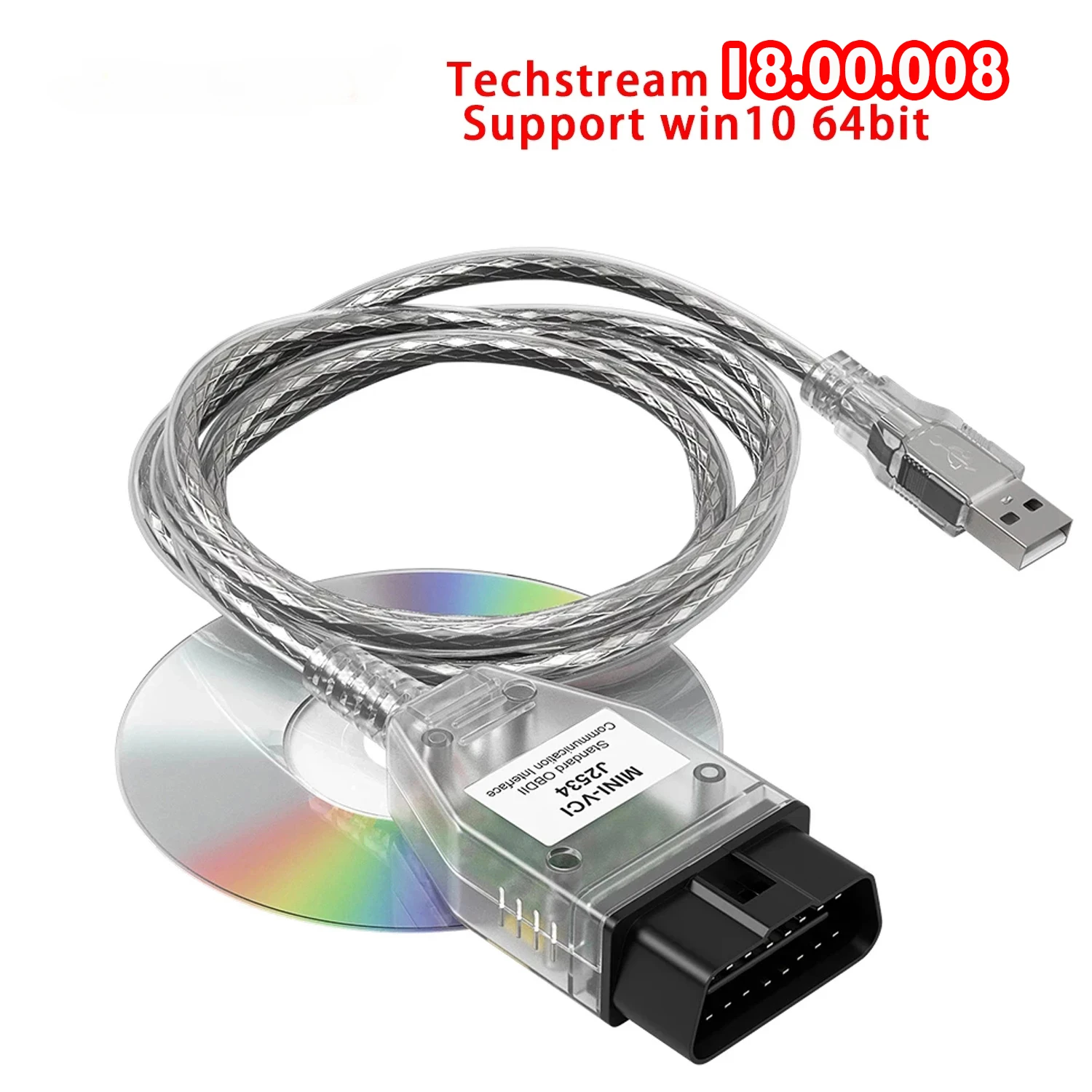 

Автомобильный диагностический кабель с чипом J2534 OBD2 для TOYOTA TIS Techstream V18.00.008 MINI VCI Mini vci FTDI FT232RL, до 2023 года
