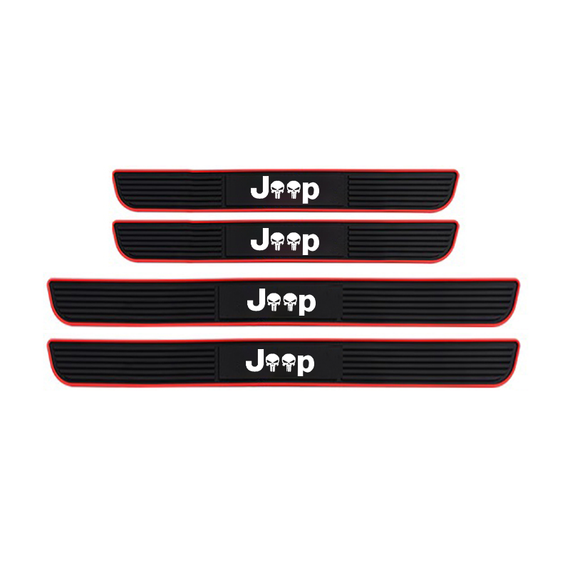 

4 шт. резиновые накладки на пороги автомобиля для Jeep Renegade Compass Wrangler JK JL Grand Cherokee, защита дверной панели, накладка