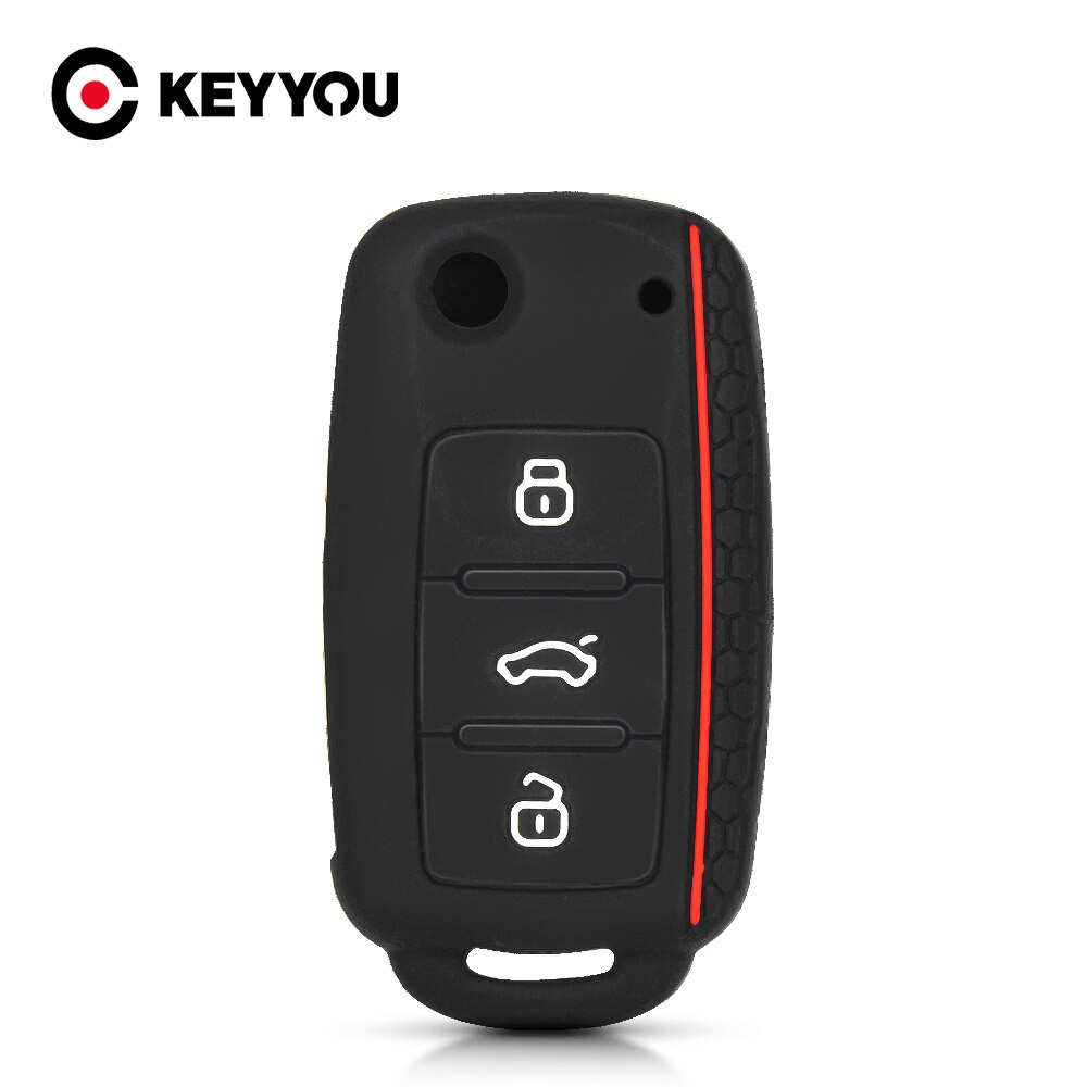 

Силиконовый чехол KEYYOU для ключа с дистанционным управлением для Volkswagen, VW Bora Polo Tiguan Jetta Passat B5 B6 B7 Golf Beetle, для Skoda Octavia