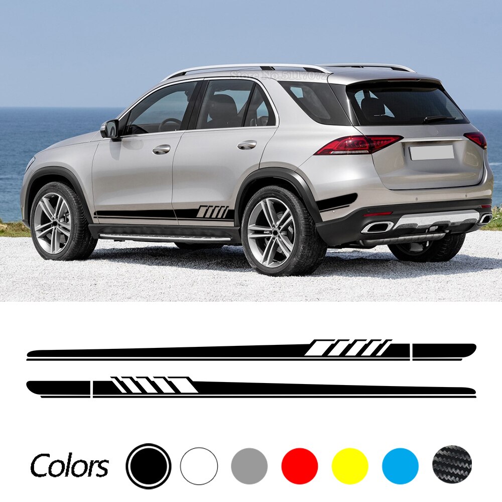 

Комплект наклеек в полоску для Mercedes Benz GLE GLK ML Class AMG W164 W166 GLE350 GLE400 GLK350 ML350, 2 шт.