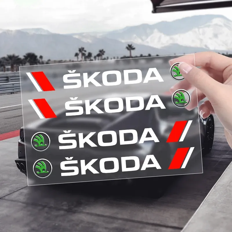 

4 шт., декоративные наклейки на дверную ручку Skoda Octavia Rapid Fabia Superb Kodiaq Scala Karoq Kamiq VRS Yeti