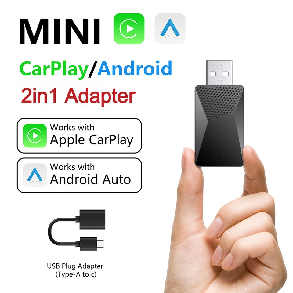 

НОВЫЙ беспроводной адаптер CarPlay Android Auto 2 в 1, умный USB-ключ, мини-бокс Plug and Play, быстрая связь Wi-Fi
