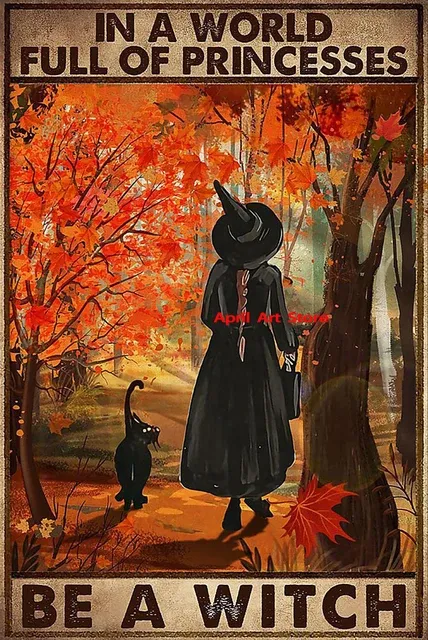 

Винтажный Холст С Принтом Ведьмы На Хэллоуин, Ретро Постер, Волшебные Ведьмы