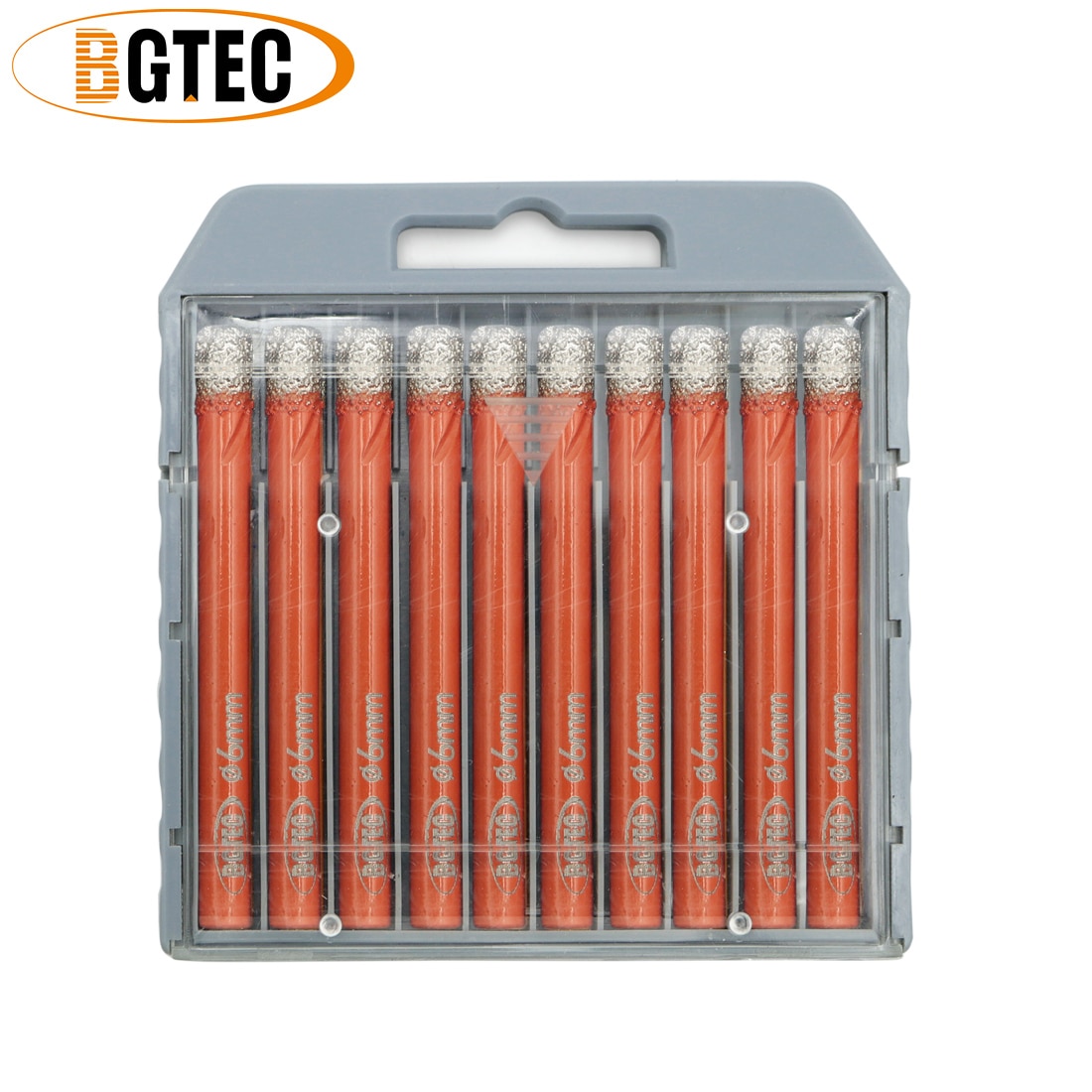 

Буровые долота BGTEC с круглым хвостовиком, алмазные насадки для керамической плитки, гранита, мрамора, кирпичной кладки, вакуумные сверла с пайкой, 10 шт./компл. 6 мм