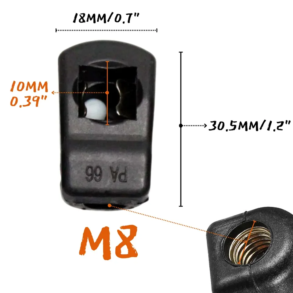 

KUNSYOUKIM Газовые пружинные концевые фитинги M6/M8 черные