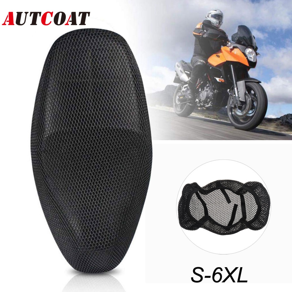 

AUTCOAT 1 шт. дышащие 3D сетчатые чехлы на сиденья для мотоцикла, мопеда, скутера, противоскользящий чехол S-6XL