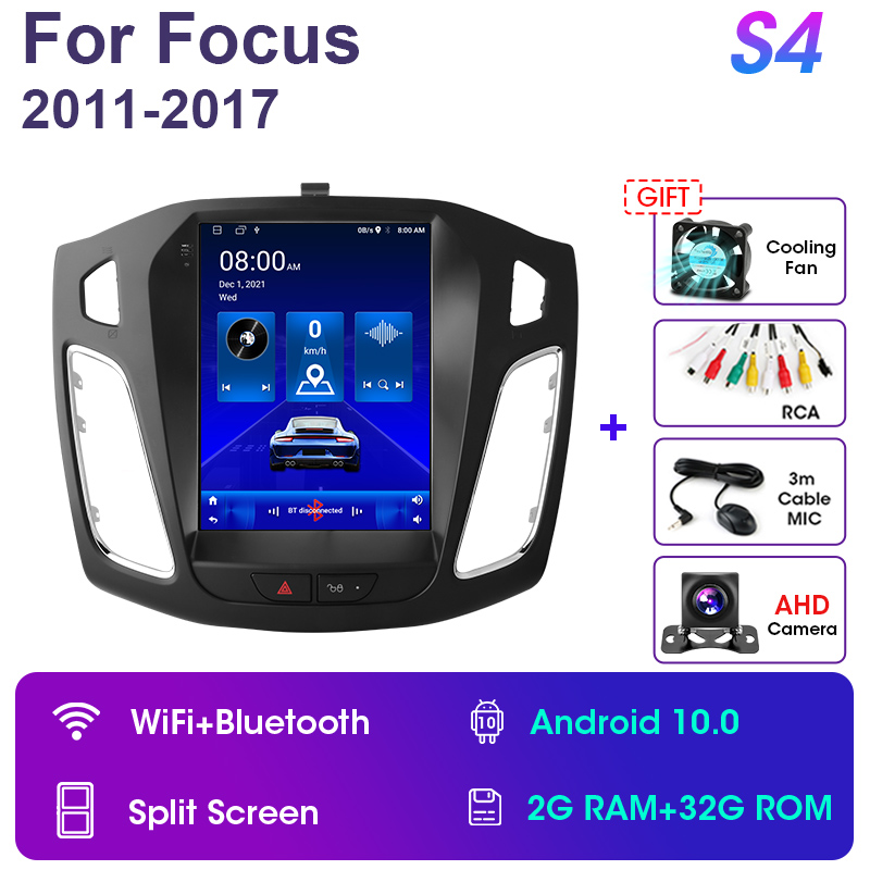 

Автомагнитола для Ford Focus 3 Mk 3 2011 - 2019 2 Din Android 11, мультимедийный видеонавигатор Carplay, стерео головное устройство IPS DSP Авто 4G