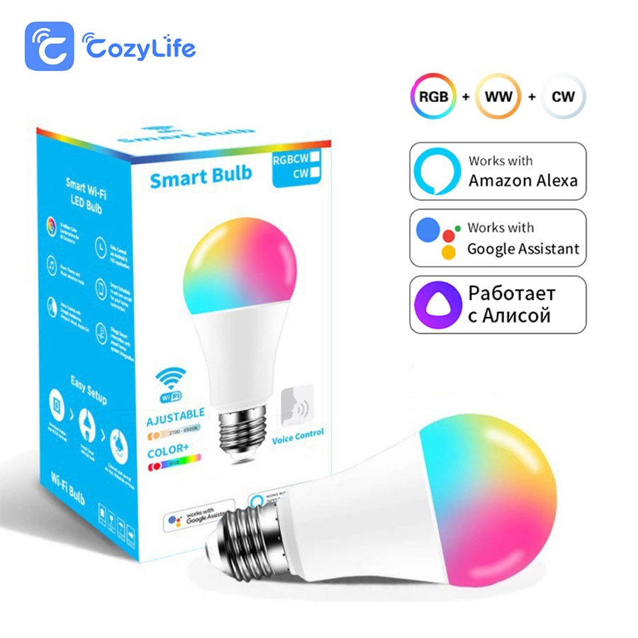 

AVACOM Wi-Fi умная светодиодная лампа E27 15Вт RGB+CW