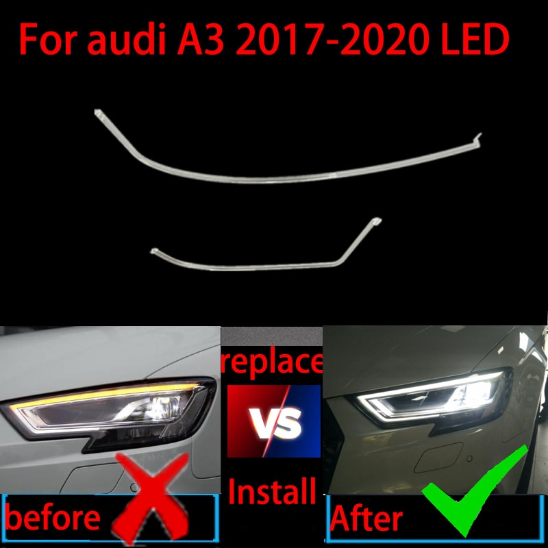 

Для Audi A3 S3 LED 2016-2018 DRL дневные ходовые огни световая направляющая пластина дневные ходовые огни трубки дневные ходовые огни полосы