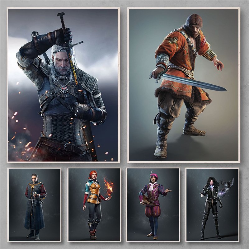 

Игровые плакаты на холсте, лес, Ведьмак, подземелье, Horizon Zero Dawn