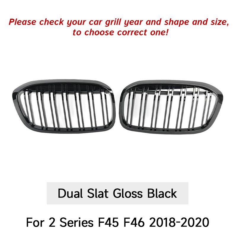 

Передняя сетчатая решетка автомобиля Racing Grill для BMW 2 серии F45 F46 Tourer 2014-2020 PRE-LCI Глянцевые черные решетки для почек Передняя решетка капота