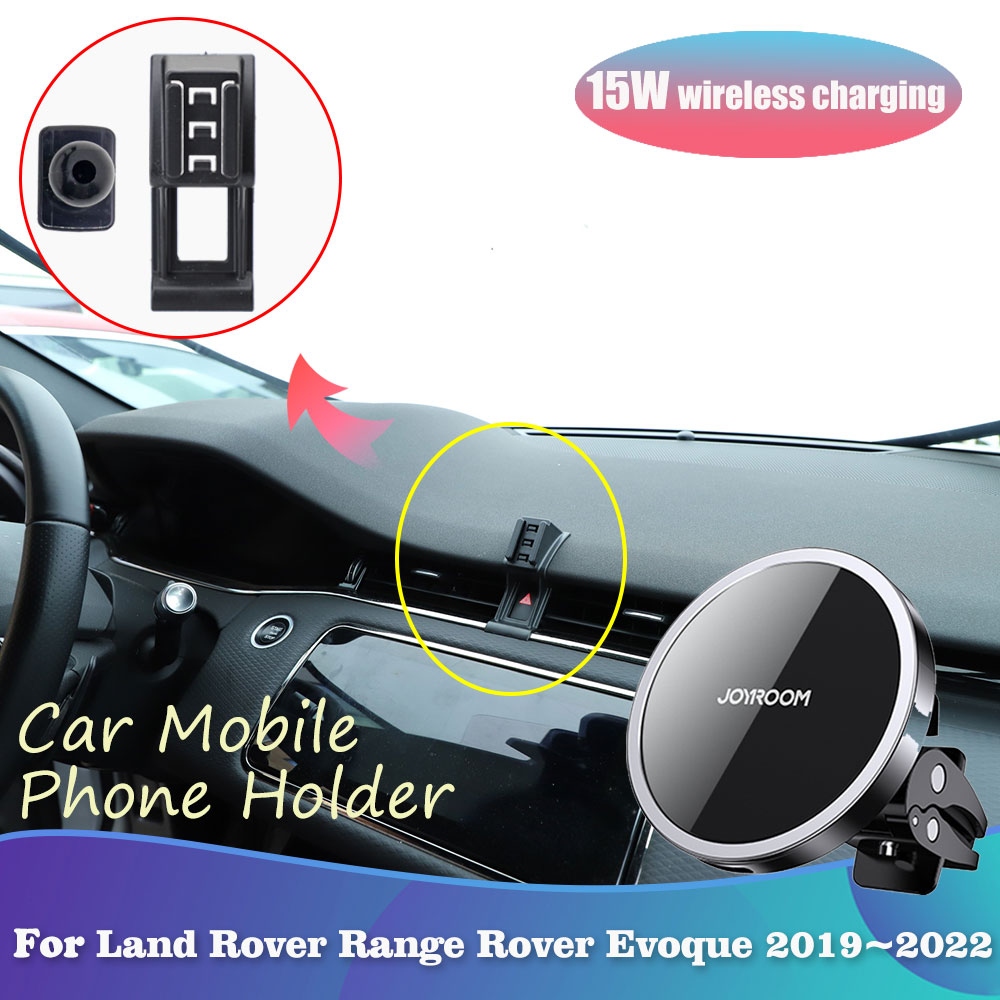 

Держатель для телефона Land Rover Range Rover Evoque L551 2019 ~ 2022, 2020 2021 магнитный зажим для вентиляционного отверстия, поддержка беспроводной зарядки, аксессуары для iPhone