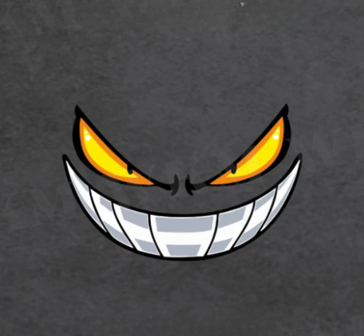

Автомобильная наклейка Smile Demon, водостойкая мотоциклетная наклейка с зубцами демона, внешний декор автомобиля, для RV, мини-фургона, седана, внедорожника, грузовика, гонок