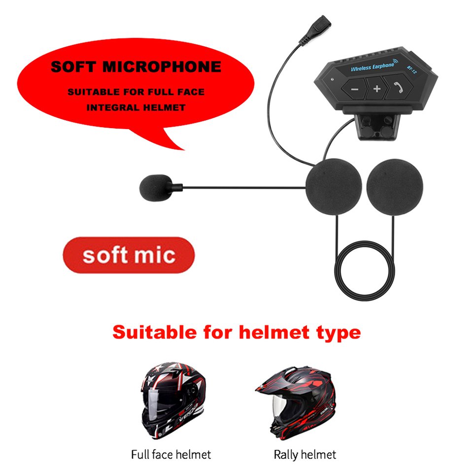 

Kebidumei Bt-12 мотоциклетный шлем Bluetooth-гарнитура домофон мото велосипед мотоцикл беспроводные наушники с микрофоном