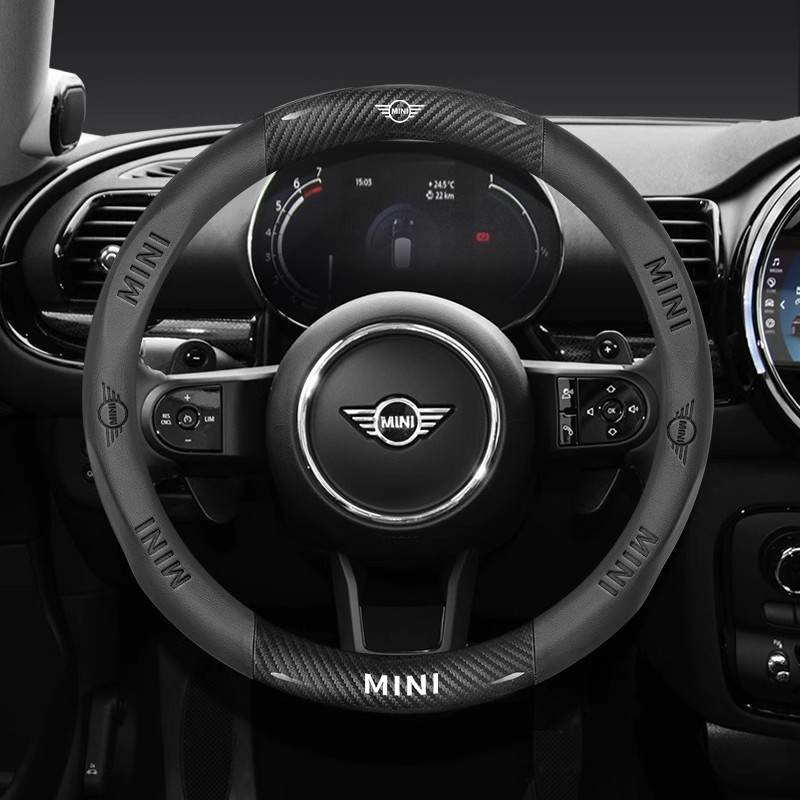 

Чехол на руль автомобиля для BMW Mini Cooper Countryman Clubman R55 R56 R60 R61 F54 F55 F56 F60 JCW, карбоновая кожа, интерьер 38 см