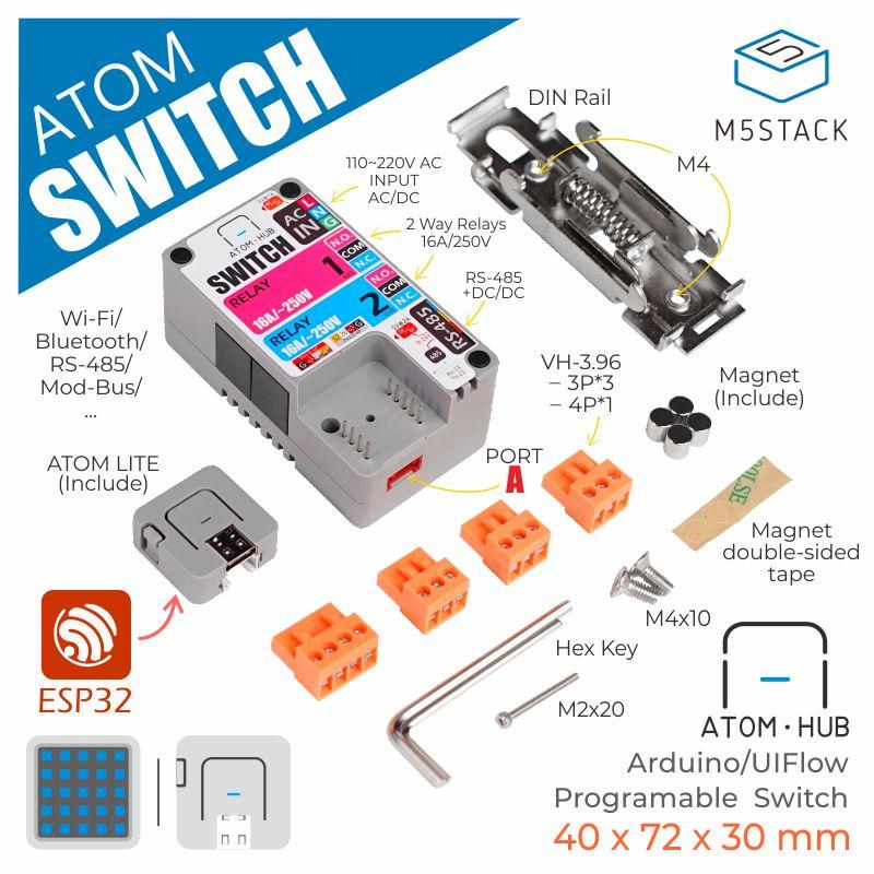 

Официальный комплект переключателей дистанционного управления M5Stack ATOM HUB AC/DC