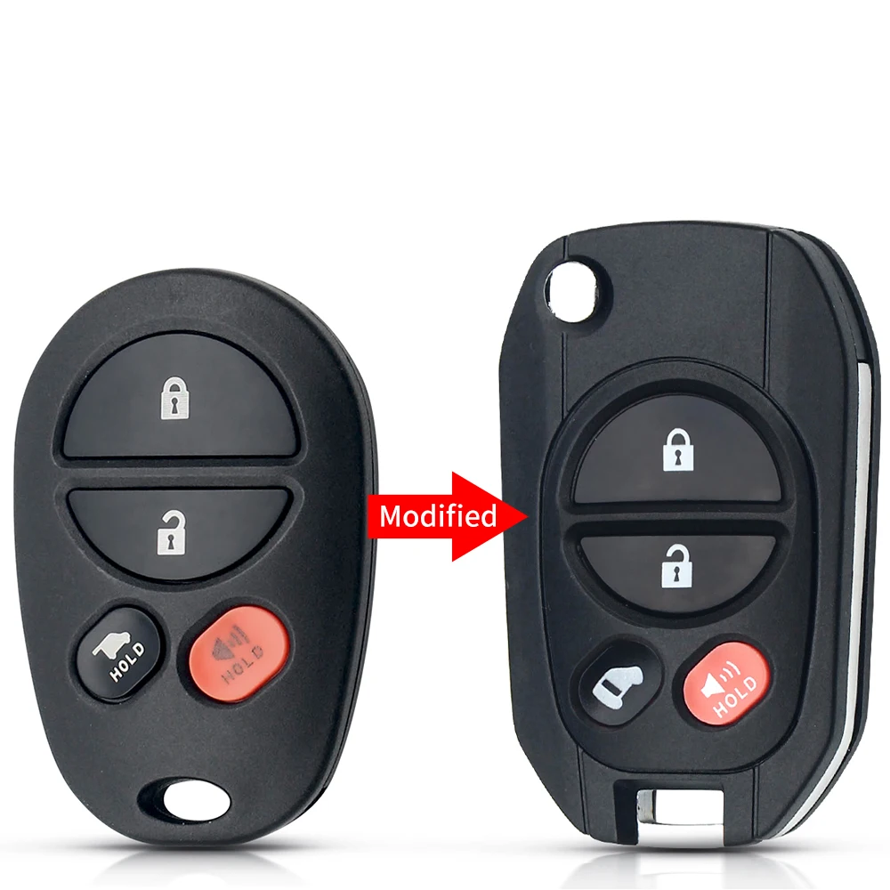 

Запасной чехол KEYYOU для дистанционного автомобильного ключа, модифицированный флип-чехол с 3 кнопками, чехол для Toyota Tacoma HIGHLANDER SEQUOIA Sienna, Tundra