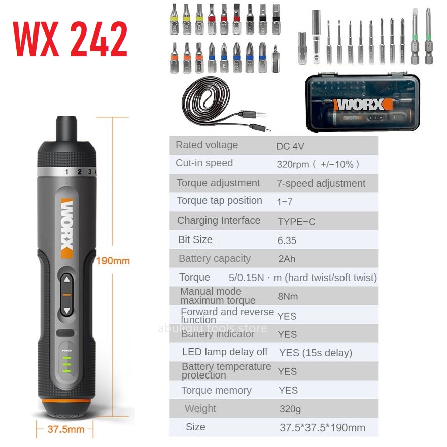 

Набор электрических отверток Worx WX242 WX240