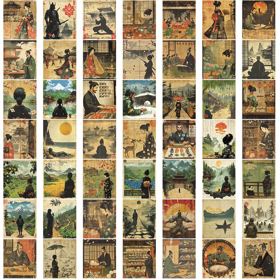 

50 шт. Ukiyo-e Woodcut портреты граффити декоративные наклейки бутылка воды для ноутбука багажный шлем наклейки на мотоцикл