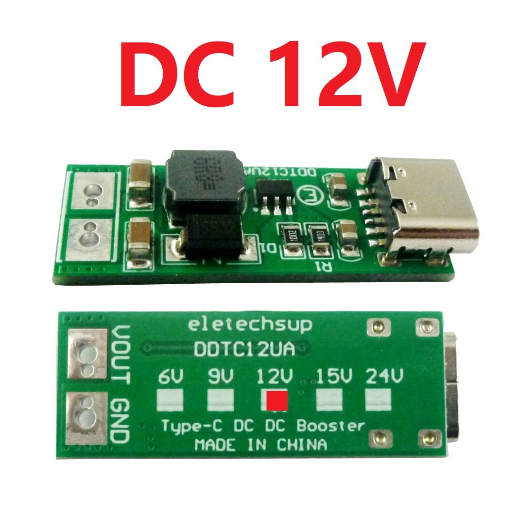 

Повышающий преобразователь постоянного тока с разъемом USB типа C, с 5 В до 6 в, 9 В, 12 В, 15 В, 24 В, модуль питания DDTC12UA, 10 шт.