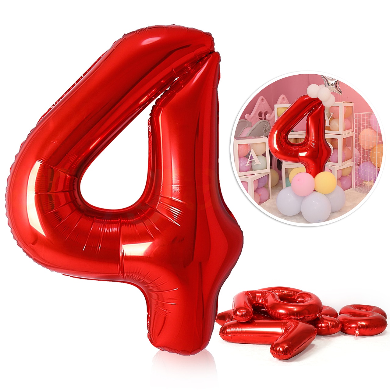 

Красные фольгированные шары 40 дюймов 0-9 Globos