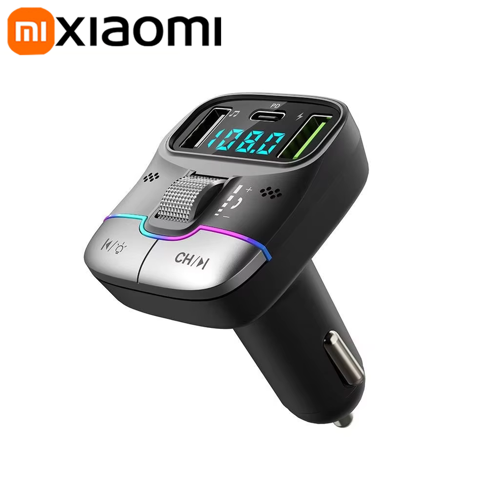 

FM-передатчик Xiaomi Bluetooth 5,4, автомобильный AUX-радио модулятор громкой связи, MP3-плеер с адаптером быстрой зарядки, автоаксессуары