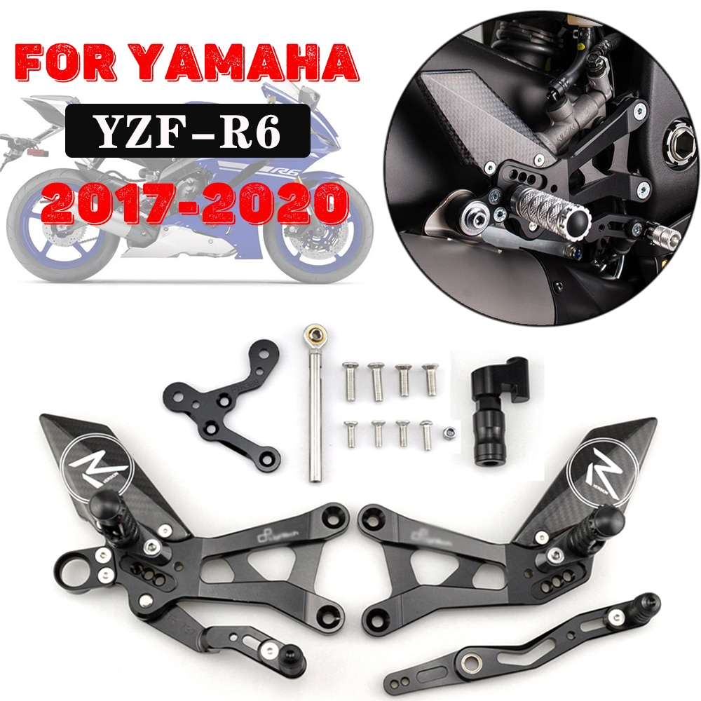 

MTKRACING для YAMAHA YZF-R6 YZF R6 2017-2020, задние комплекты, усиленная педаль, регулируемые задние комплекты, подножки, рычаг переключения передач, тормоз