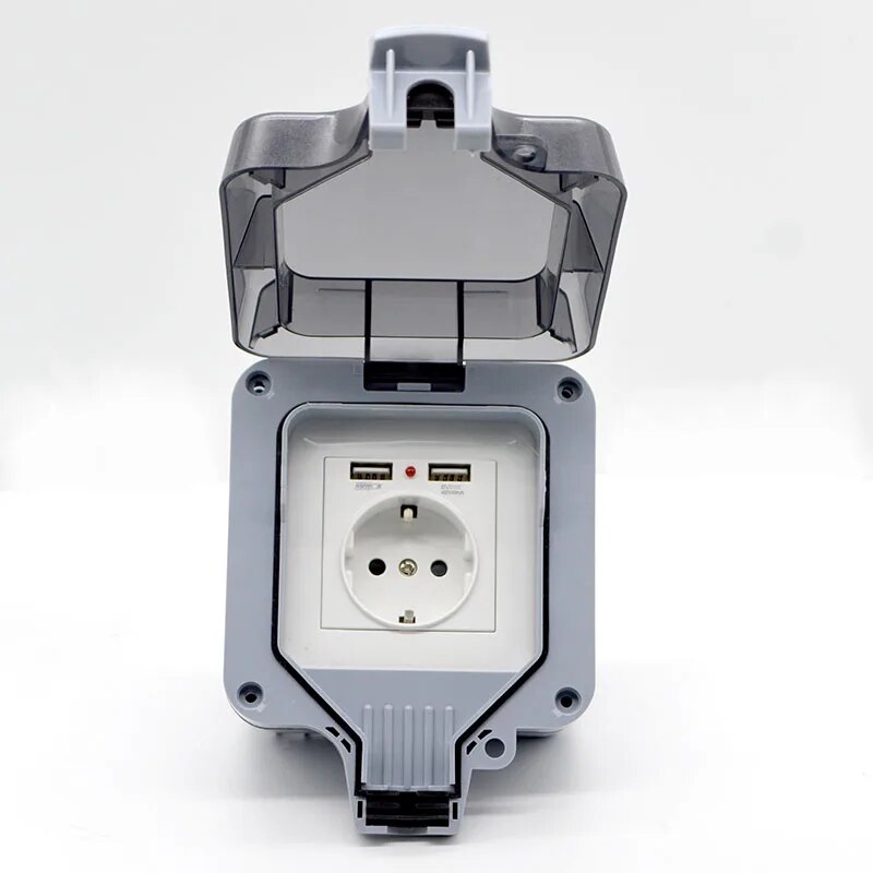 

1 шт. новая IP66 уличная водонепроницаемая USB-розетка настенная вилка стандарта ЕС 250V16A разъем питания заводская специальная оптовая продажа