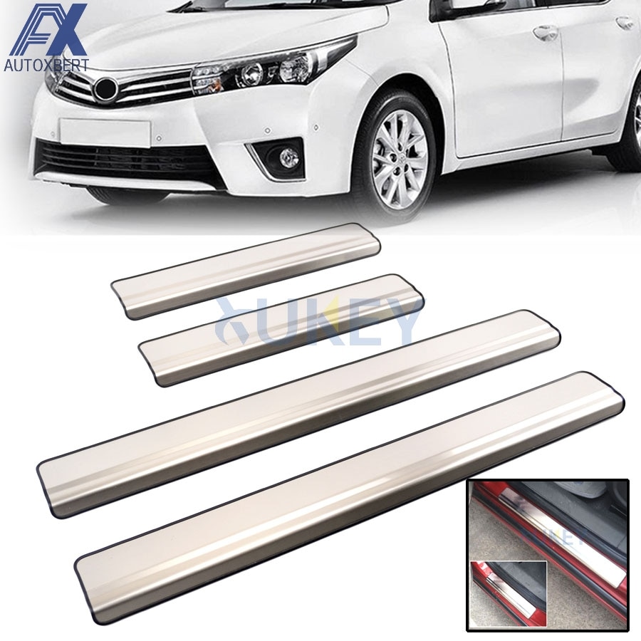

Тонкая Накладка на порог из нержавеющей стали для Toyota Corolla 11Gen ALTIS 2013 2014 2015 2016, накладки без логотипа
