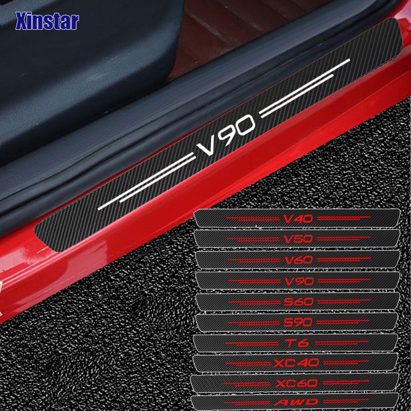 

4 шт., наклейки из углеродного волокна для Volvo S60 XC90 V40 V50 V60 V70 S80 S90 V90 C30 C70 XC70 XC60 XC40 AWD T6