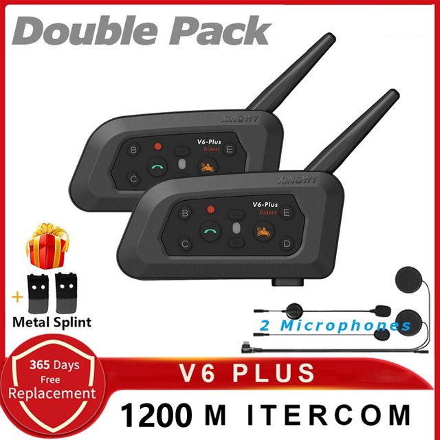 

XINOWY V6 Plus мотоциклетный шлем гарнитура Bluetooth 1500M полнодуплексный переговорный коммуникатор для 6 гонщиков GPS водонепроницаемый V6