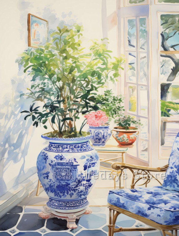 

Blue and White Chinese Vase Canvas Print