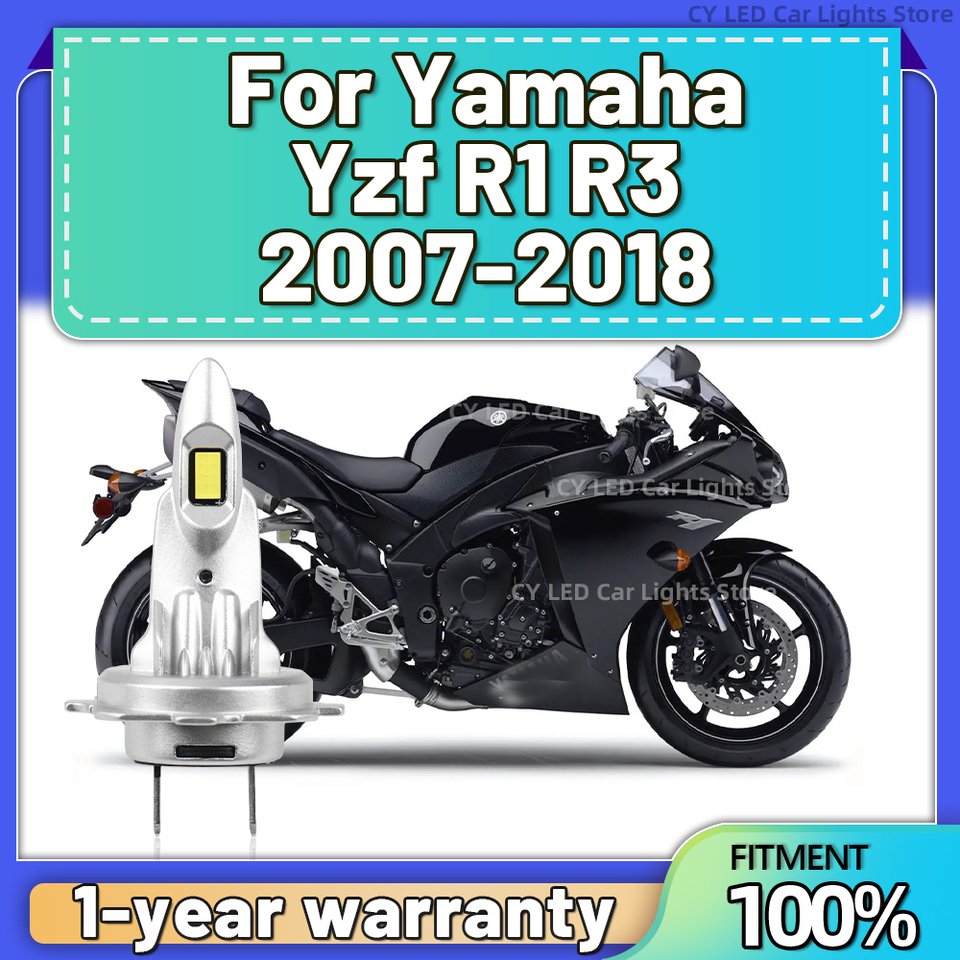 

1 шт., светодиодные лампы для передних фар для мотоцикла Yamaha Yzf R1 R3 2007 2008 2009 2010 2011 2012 2013 2014 2015 2018-