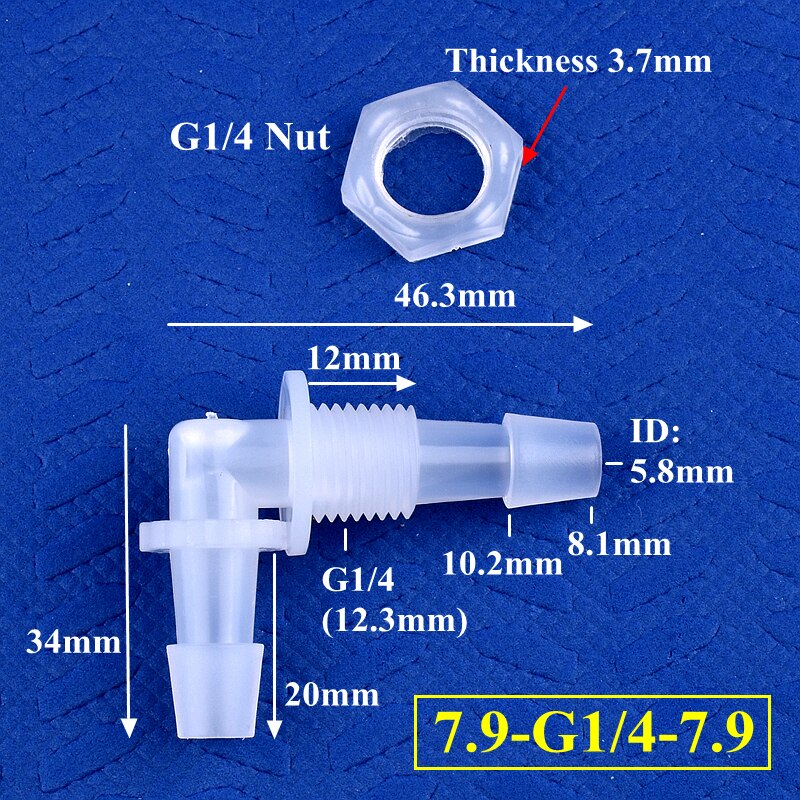 

SgooHan полипропиленовые коленчатые соединители M6 ~ G1/2