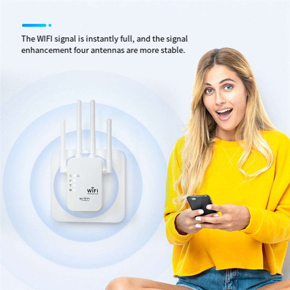 

300 Мбит / с WiFi ретранслятор Беспроводной WIFI расширитель сигнала Двухдиапазонный сетевой усилитель 5G 2,4 G Wi-Fi маршрутизатор дальнего действия EU Plug