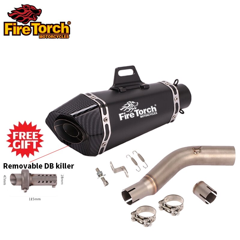 

Надевается для Suzuki GW250 GW250F GW 250, выхлопная труба среднего звена мотоцикла Espace Moto 51 мм, глушитель из углеродного волокна для мотоцикла