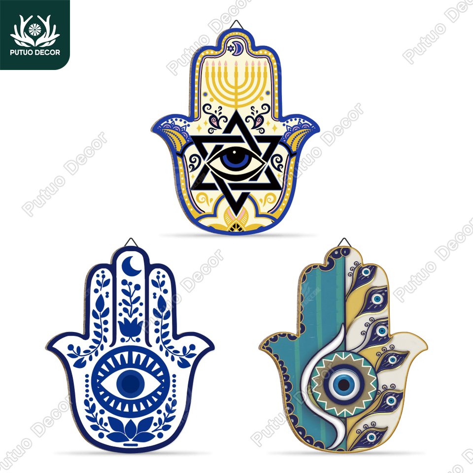

Деревянная подвесная вывеска Putuo Decor Рука Фатимы