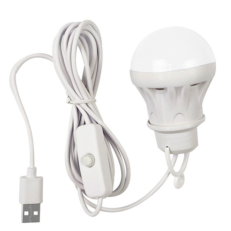 

NBRW Белый портативный LED фонарь USB