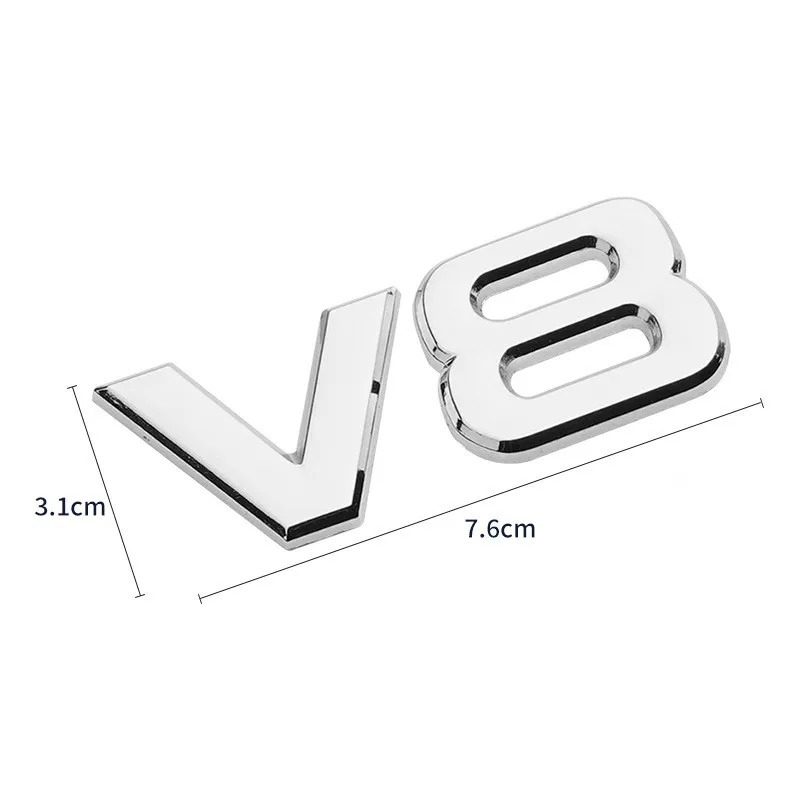 

3D металлический логотип V6 V8, смещение двигателя, задний багажник, задняя дверь, значок автомобиля, наклейка, боковое крыло, эмблема, наклейка, аксессуары для стайлинга автомобилей