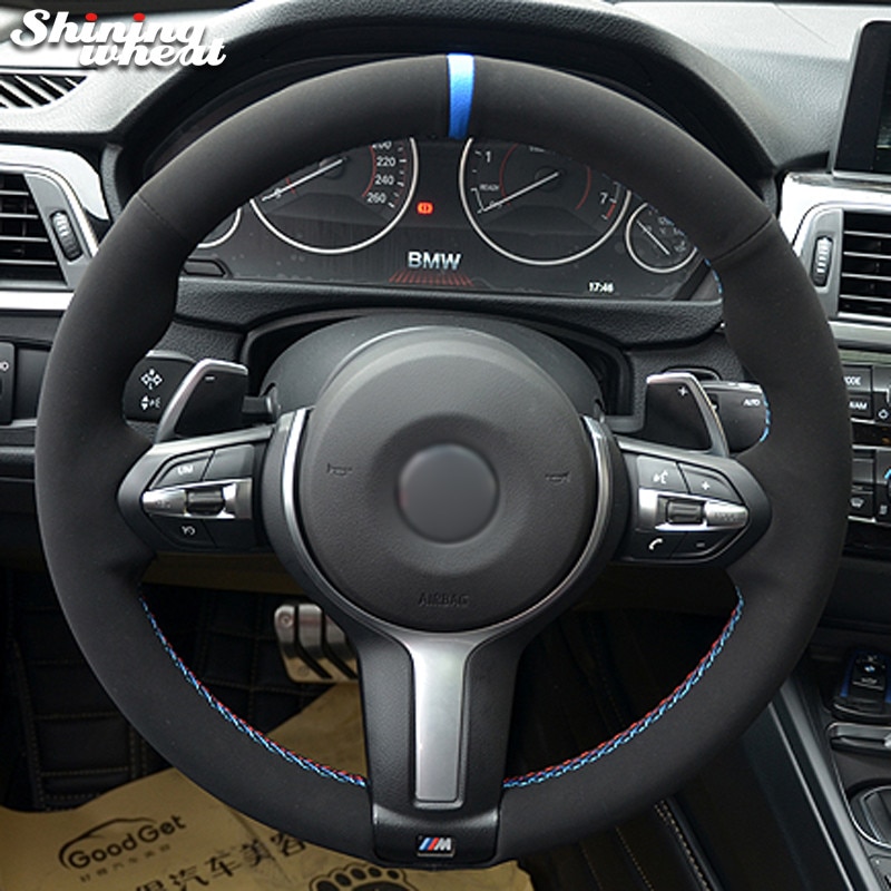 

Черная замша чехол рулевого колеса автомобиля для BMW F30 F33 F87 M2 F80 M3 F82 M4 M5 F12 F13 M6 F85 X5 M F86 X6 M Sport
