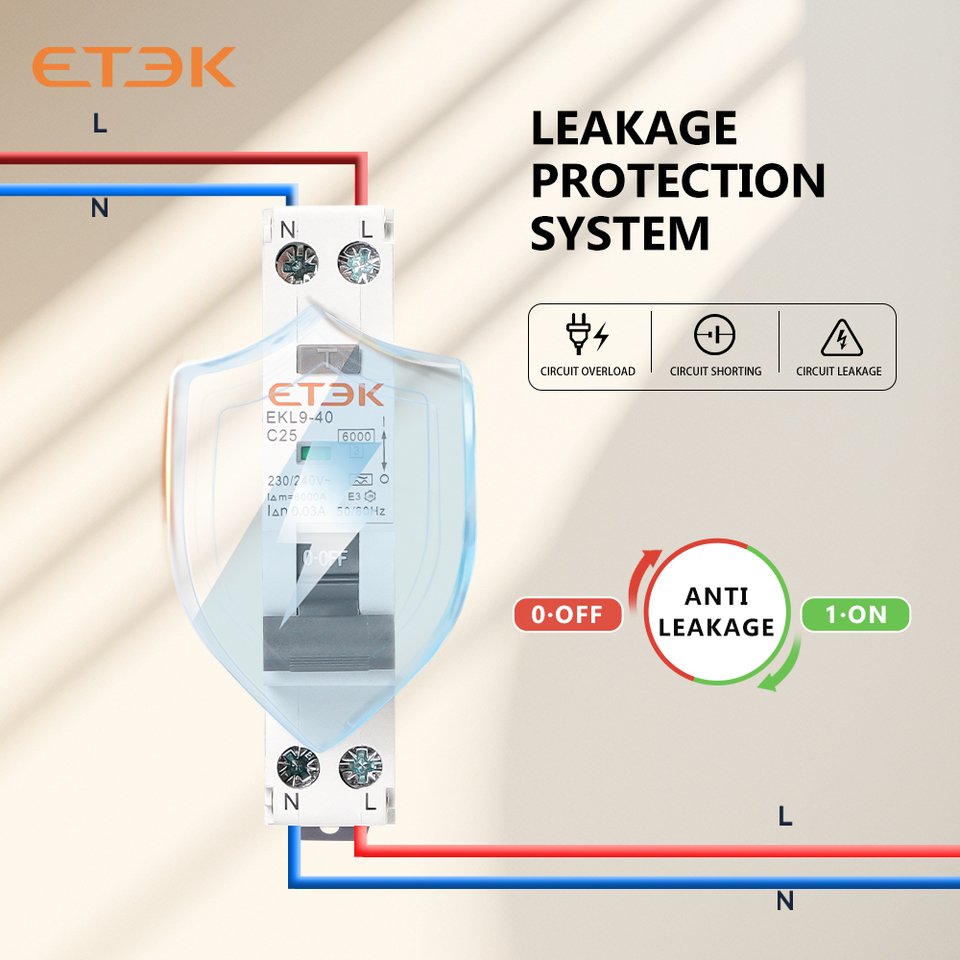 

Автоматический выключатель остаточного тока ETEK EKL9-40